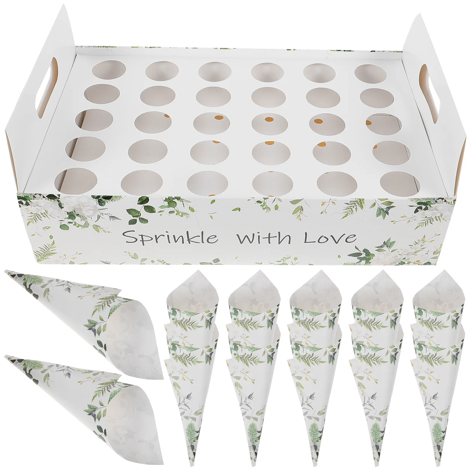 

1 Set of Party Craft Paper Petal Cones Box Bouquet Wedding Craft Paper Petal Cones Holder Confetti Tray