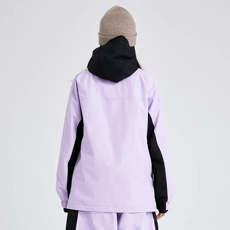 New Winter Warm Outdoor Sports Hooded Ski Jackets Windproof Waterproof Zipper Snowboarding Coats Polyester Woman Outerwear