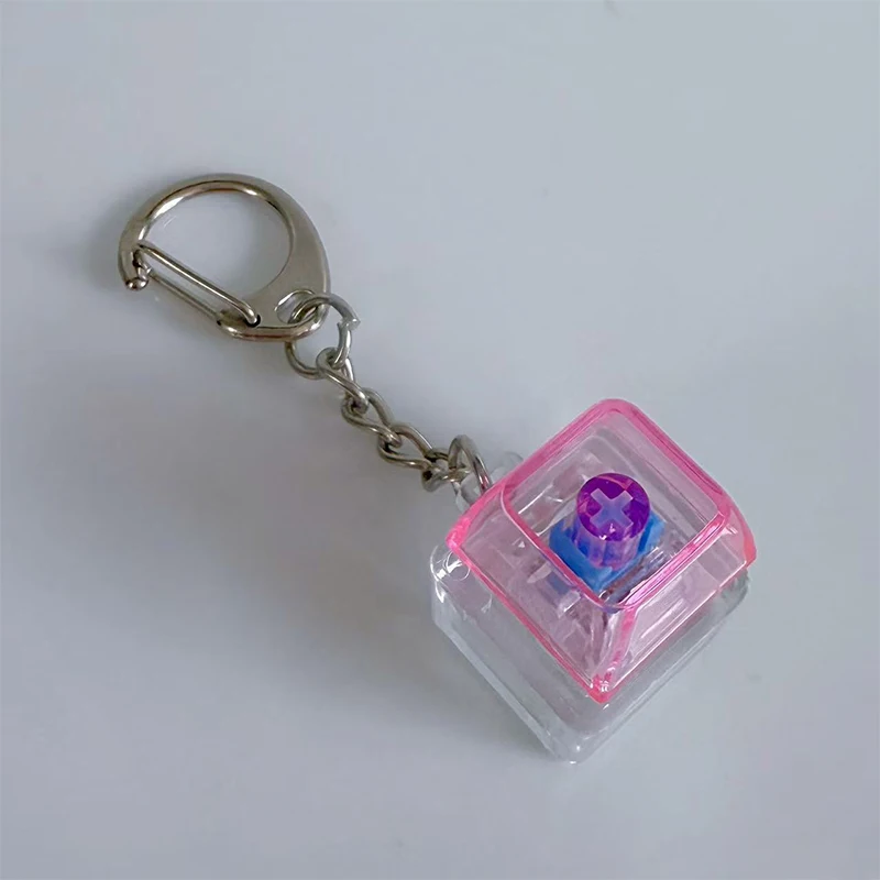 1키 컬러 클리어 LED 기계식 키보드 키체인 장난감 스트레스 해소 DIY 버튼 손가락 키보드 캡 장난감 키 스위치 샤프트 테스터