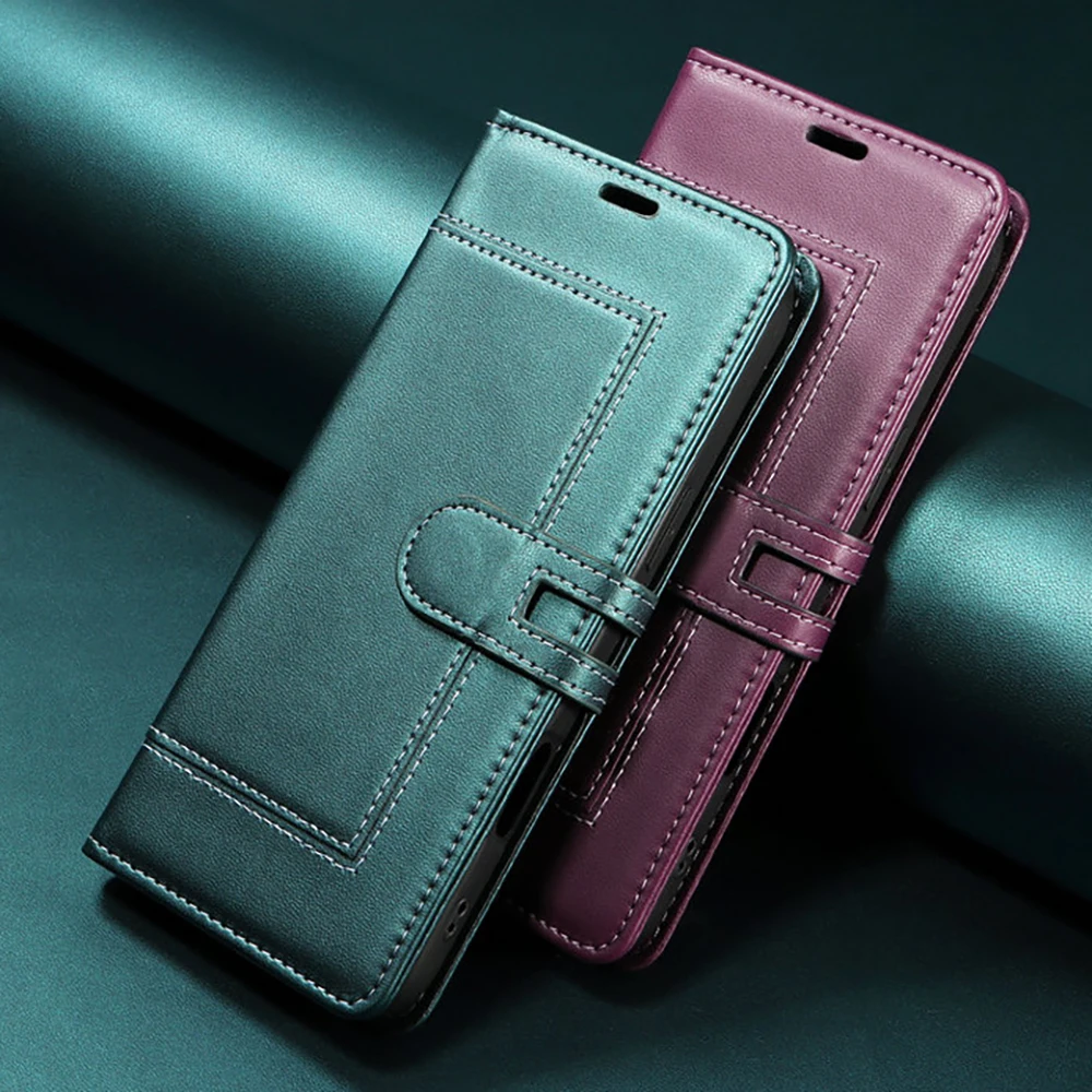 Luxury RFID Leather Flip Wallet Cover - Premium Book-Style Protective Case