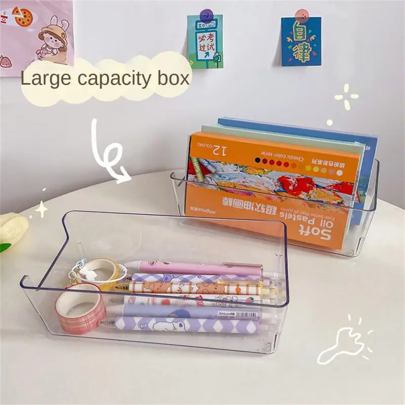 

Настольный ящик для хранения косметики и канцелярских принадлежностей, ящик для хранения с перегородками, прозрачный акриловый контейнер для хранения канцелярских принадлежностей, контейнер для мелочей
