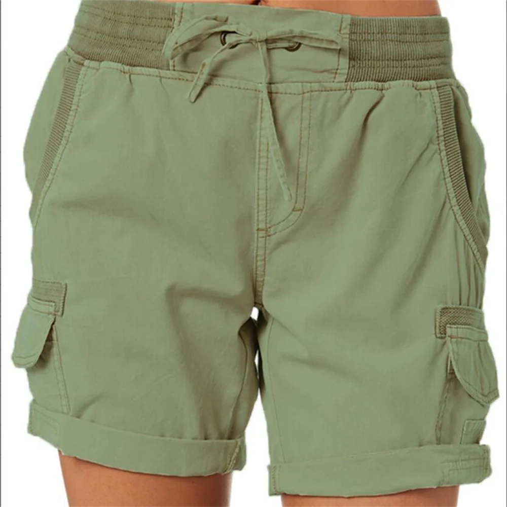 Women's Cargo Shorts Summer Multi Pockets Quick Dry Shorts Hiking Travel Golf Fishing Tactical Stretch Lightweight Female Shorts