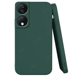 Shockproof Bumper TPU Silicone Soft Phone Case for Honor X8A(4G) (BlackGreen)