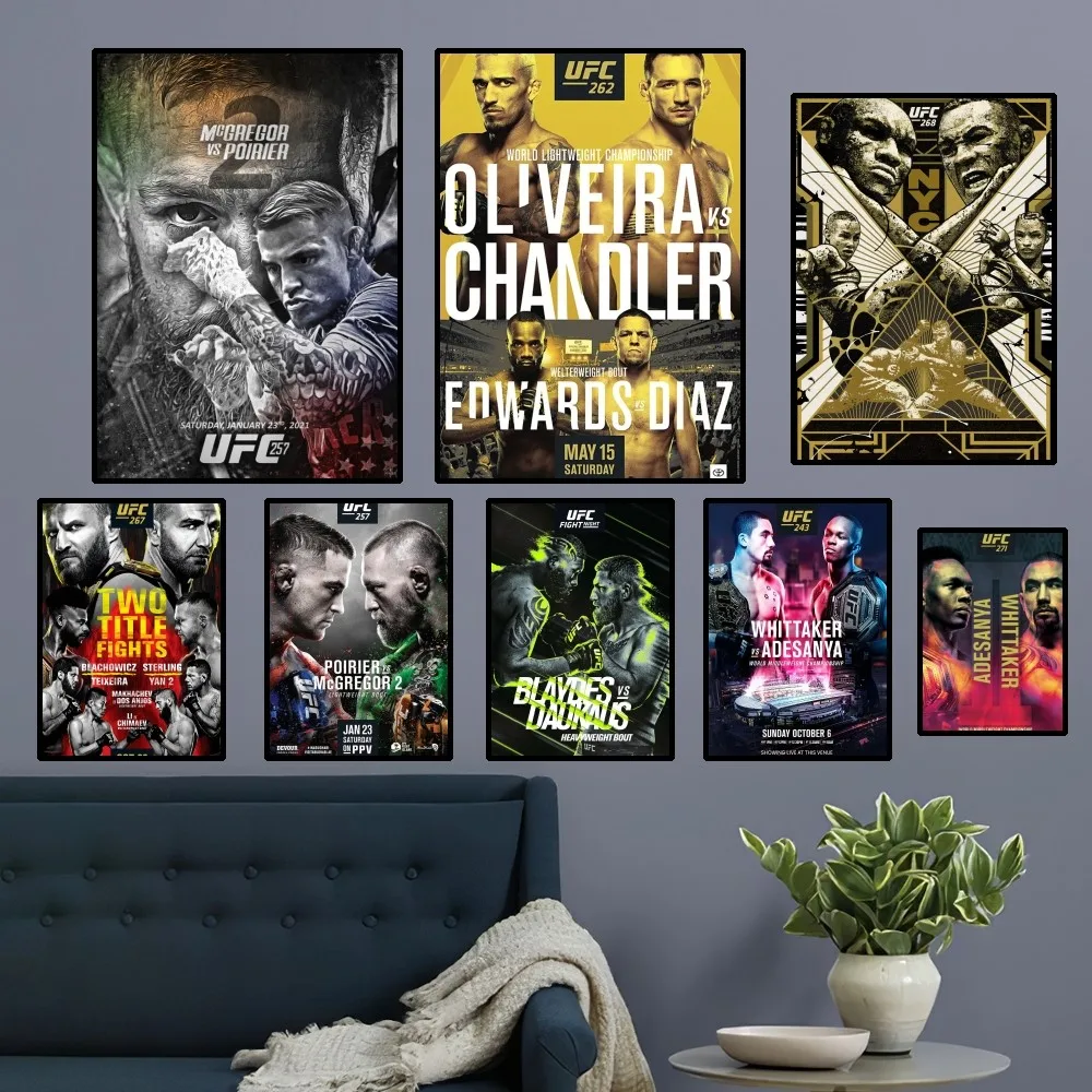 U-Ultimate Fighting Championship UFC Poster Home Room Decor Livingroom Bedroom Aesthetic Art Wall Painting Stickers poster prints diy poster sticker