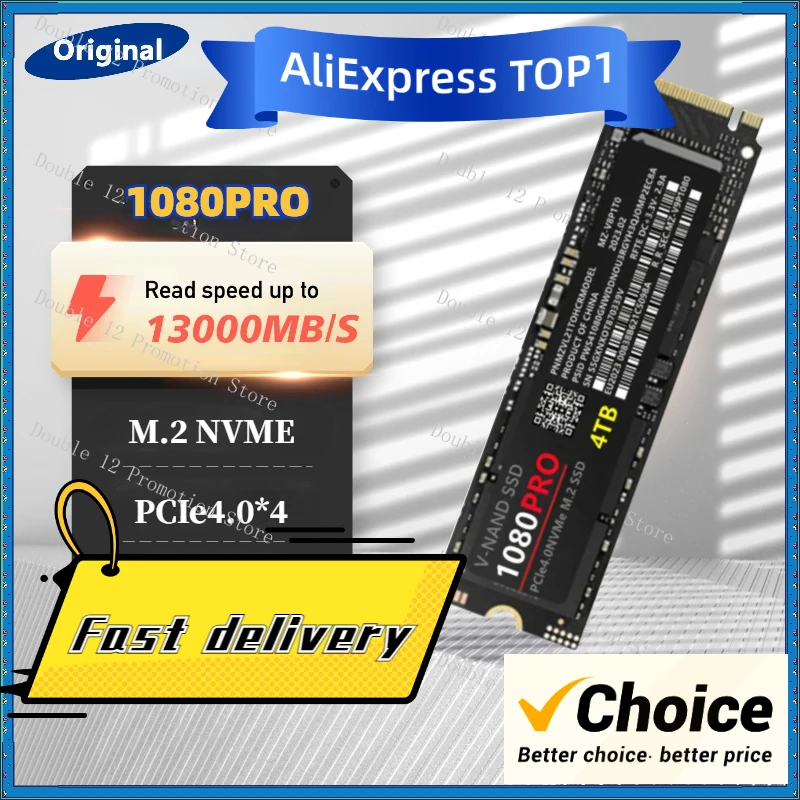 

Brand Original 8TB 4TB 1TB 1080PRO PCIe4.0x4 NVMe SSD Gaming Internal Solid State Hard Drive M.2 2280 for PS5 Laptop/Desktop/Mac