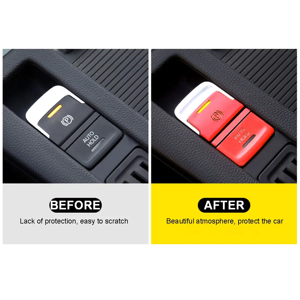 For VW Golf 7 7.5 MK7 AT 2015-2019 Car Handbrake Auto Hold P Switch Button Cover Cap Trim Protection Styling Accessories images - 6