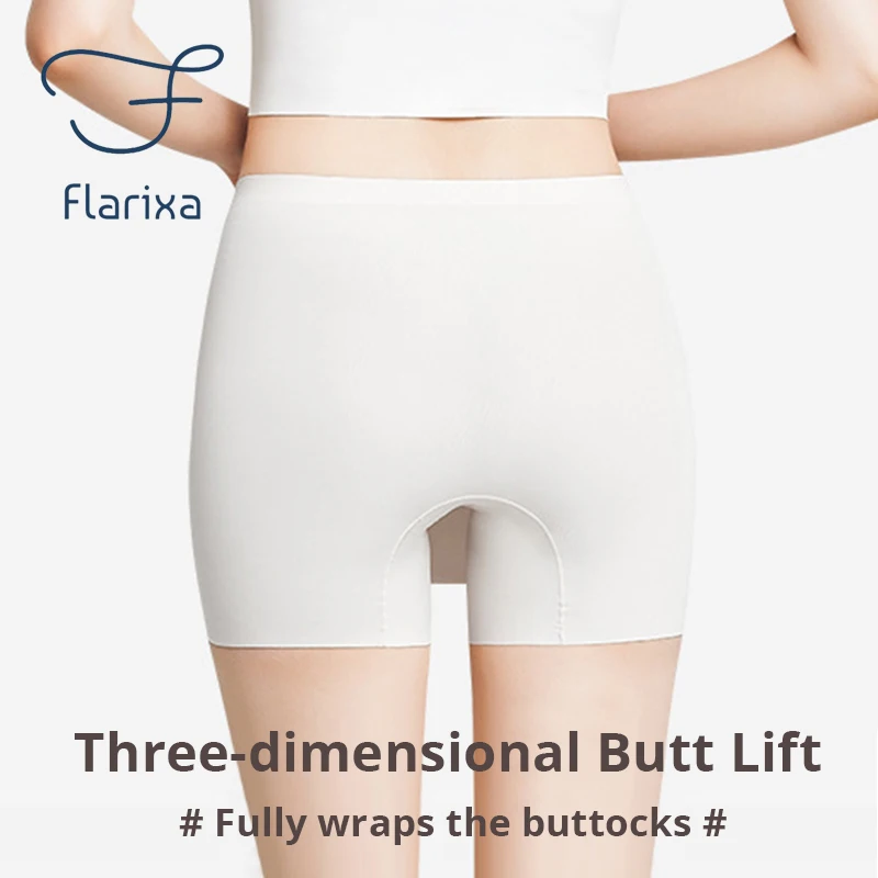 Flarixa Seamless Skirt Shorts Double Layer Front Crotch Panties Women Ice Silk Safety Pants Anti Friction Underwear Underpants safety shorts seamless panties safety pants women shorts underwear