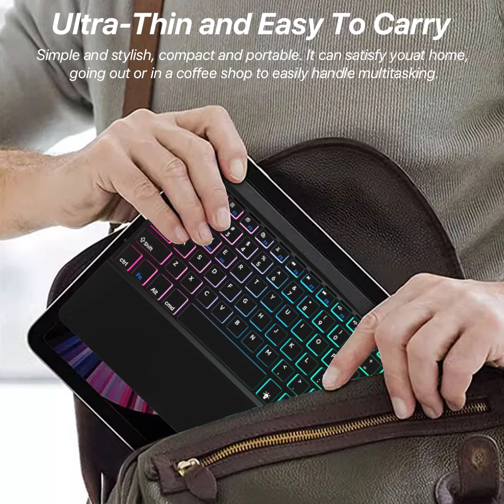 Bluetooth Backlit Keyboard With Touchpad for iPad Pro Mini Air Mate Pad Cell Phone Devices bluetooth keyboard case
