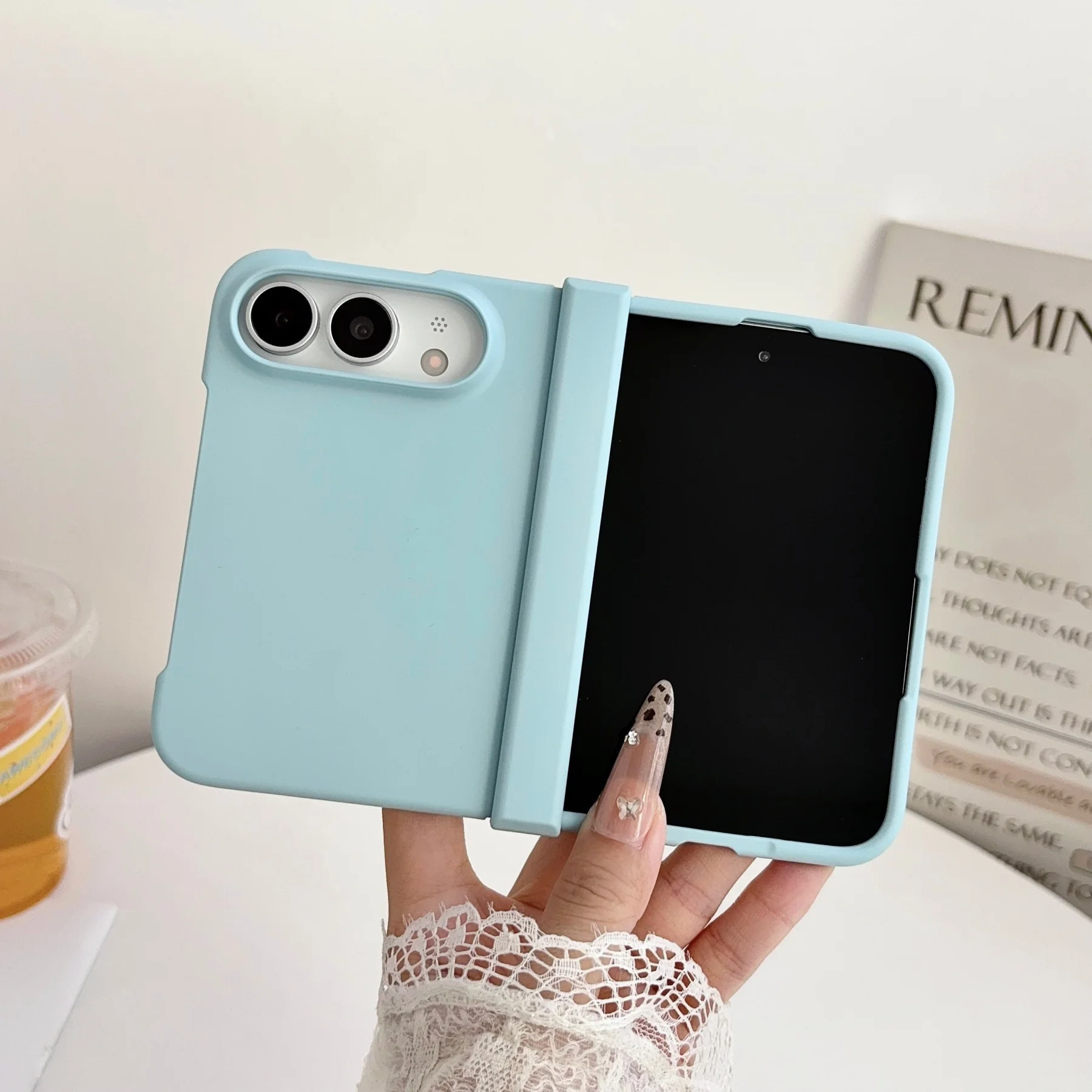 Luxury Frosted Candy Color Shockproof Phone Case with Folding Hinge Design