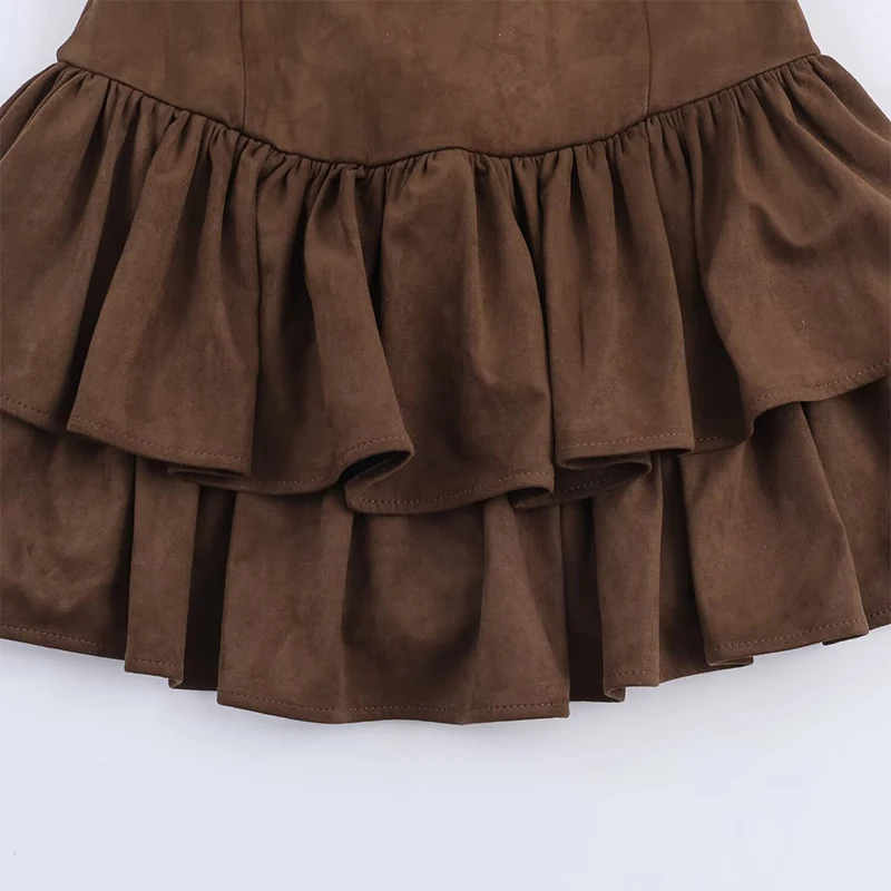 Chic Elegant Ruffles Short Dress Woman 2025 New Fashion Sueqe Sleeveless Mini Dresses For Women Slim Party Dresses ﻿