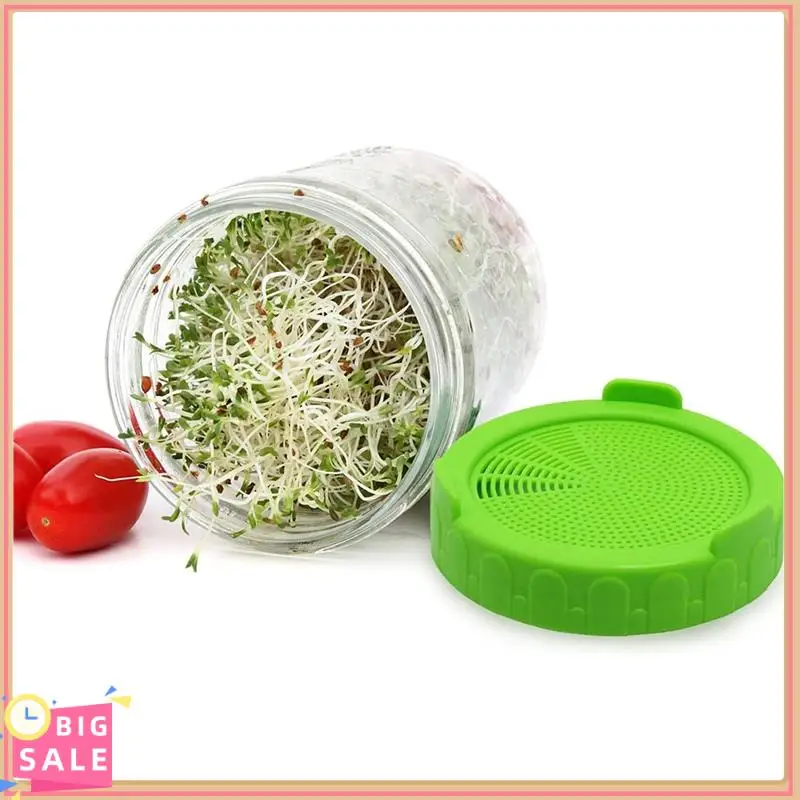 Better-Wide Mouth Mason Jar Sprouting Lid, Germination Stand, Mason Jar Pouring Nozzle Lid, Suitable For Growing Bean Sprouts