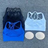 Soutien-gorge de sport pour femmes, Push Up, dos croisé, antichoc, course à pied, entraînement, sous-vêtements Yoga, hauts courts, nouvelle collection 3