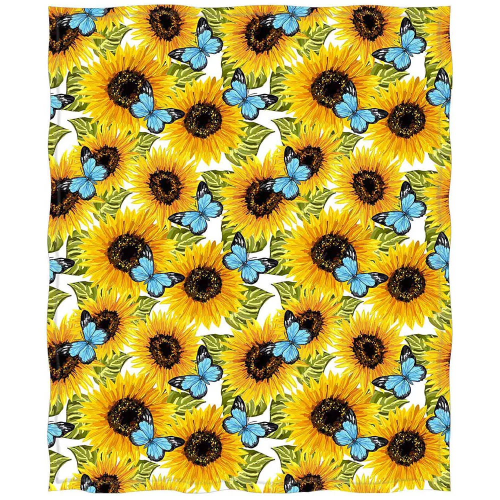 

Throw Blanket Flannel Art Painting for Bed Living Room Sofa Couch King Full Size Soft Lightweight Sunflower Oil