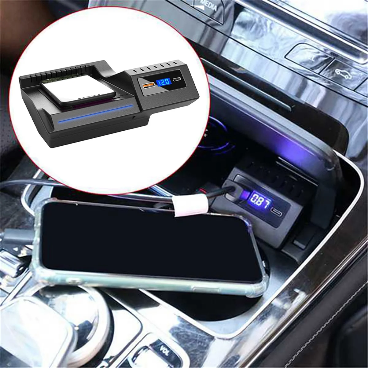 Car Wireless Charger Phone Charging Fast Wireless Charging Panel for Mercedes Benz W205 AMG AMG GLC C Class GLC car wireless charger