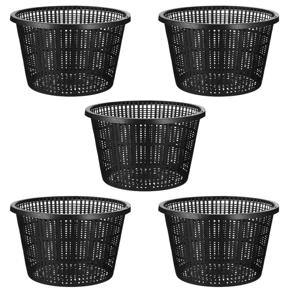 5 stücke Pflanze Net Topf 8,3 in Große Wasserpflanze Mesh Net Topf Kunststoff Blumen Korb Wachsen Topf Net Korb Halter gemüse Kindergarten Tasse – Detail 6