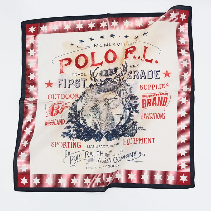 Cotton Bandana Retro Deer Print for Men and Ladies