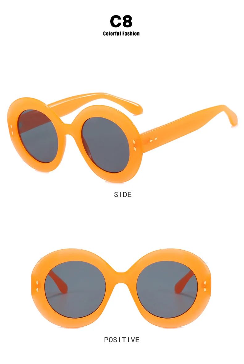 Trendige Reisnagel-Optik Übergroßer Runder Rahmen Damen-Sonnenbrille Markendesigner-Sonnenbrille Herren-Fahrbrille Reise-Brillen UV400 Gafas – Detail 14