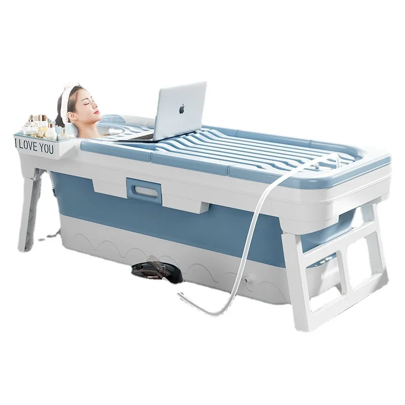 

Portable Folding Bathtub Children Swimming Plastic Bathtub Adults Bucket Sauna Lid Cover Adulta House Bathtub