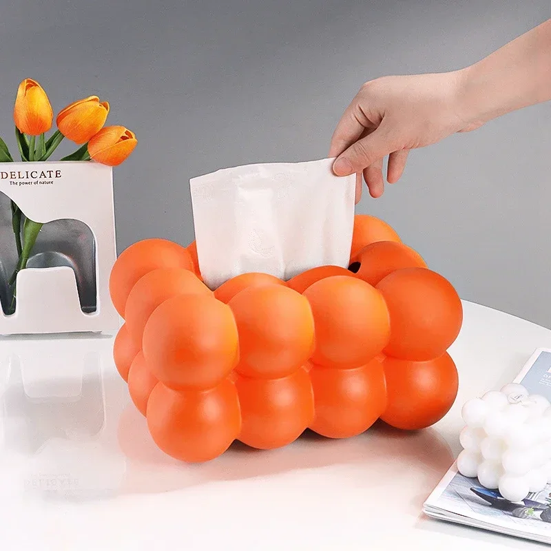 Nordic Ceramic Tissue Box Large Bubble Ball ShapeTissue Paper Holder Paper Box Cover Living Room Tea Table Ornament 4