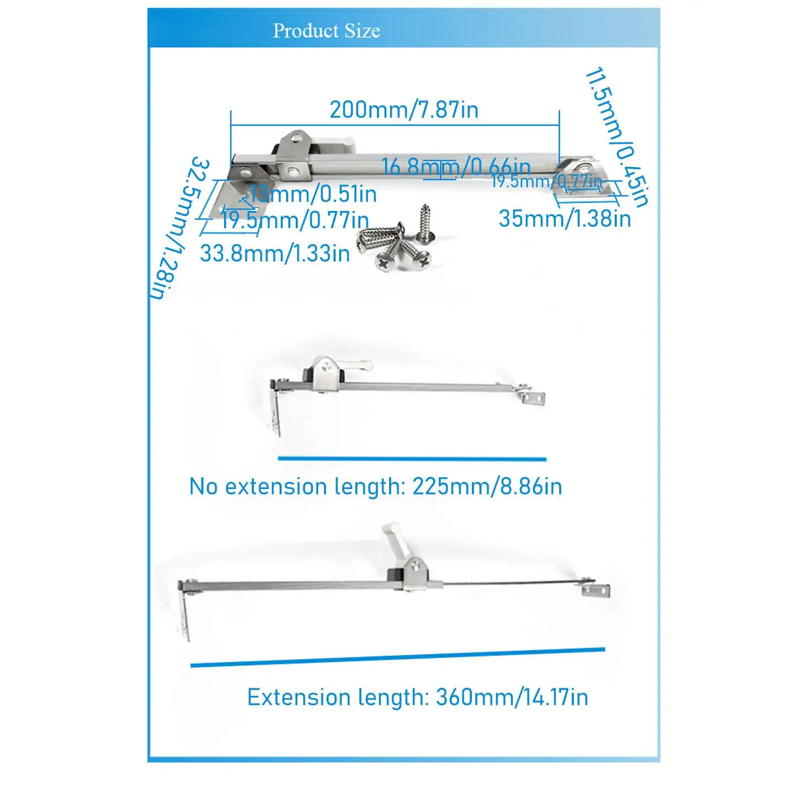 Aluminum Alloy Casement Window Exquisite Security Stay for home Use