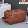 Toiletry Bag for Men PU Leather Travel Wash Organizer Dopp Kit Water-resistant Shaving Bag for Toiletries Accessories 6