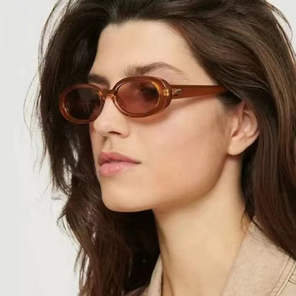 

Vintage Style Oval Sunglasses Retro Y2K UV400 Protection Aesthetic Accessories Shades for Women & Men