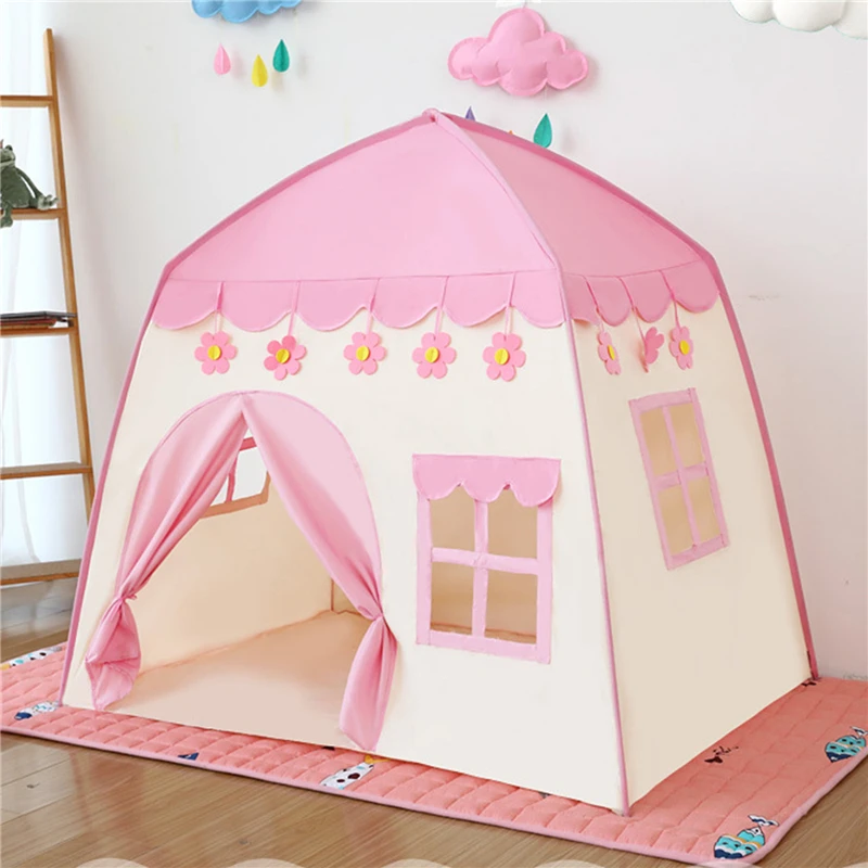 

Portable Children's Tent Cute Wigwam Folding Kids Tents Tipi Baby Play House Large Girls Princess Castle Child Room Decor