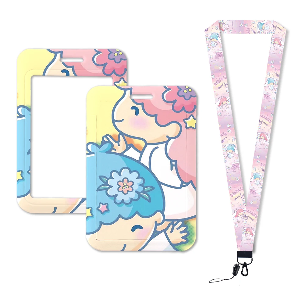 Sanrio The Little Twin Stars Lanyards ID Badge Holder Strap Bus Card Case Pass Case Cover Slip Bank Cardit Card Holder Kids Gift