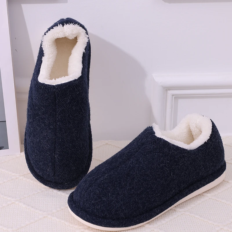 Comwarm Winter Fur Fluffy Slippers Women Winter Fluffy Non-Slip House Shoes Indoor Warm Plush Home Slippers Casual Furry Shoes