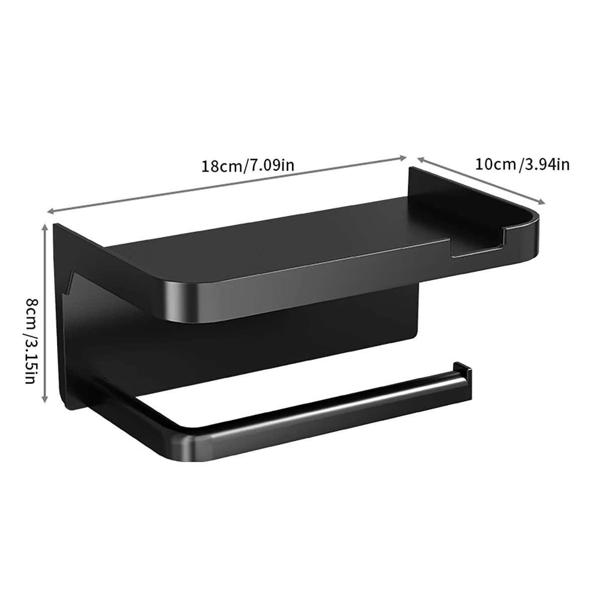 1PCS Wall Mounted Storage Rack Toilet Paper Holder No-Punch Roll Organizer - Bathroom Storage Accessories