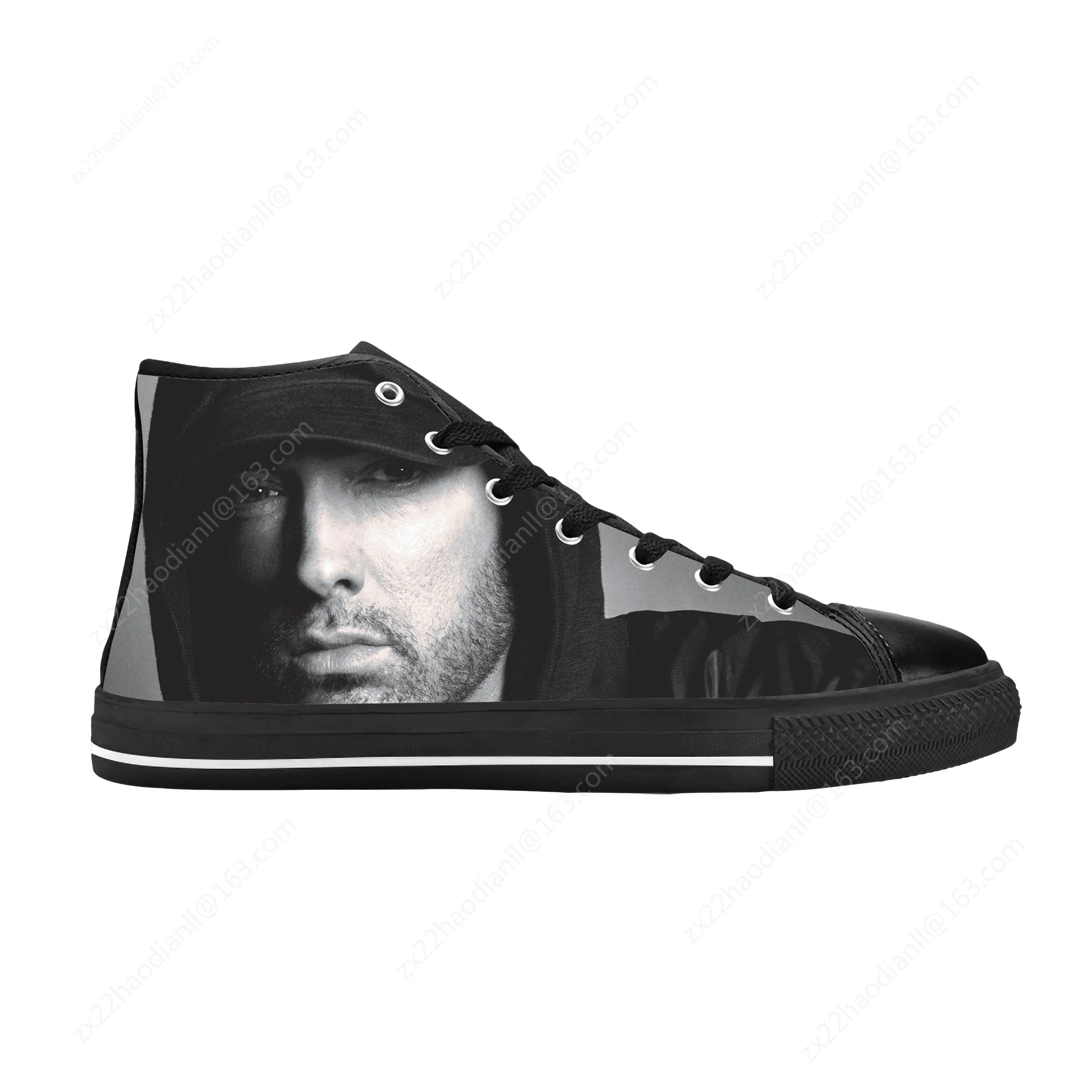 Hip Hop Rapper Rap Singer Music Eminem Rock Funny Casual Cloth Shoes High Top Comfortable Breathable 3D Print Men Women Sneakers