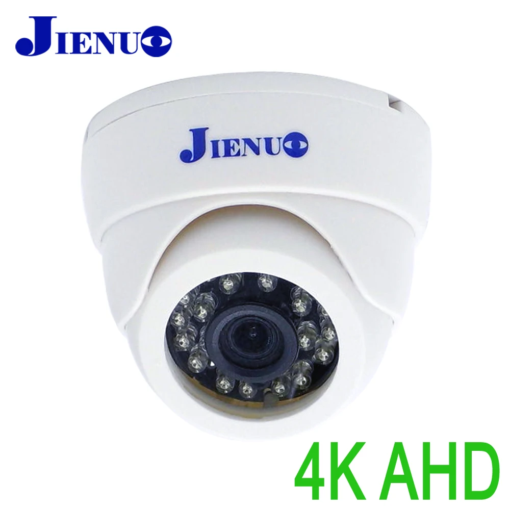 JIENUO 4K CCTV AHD 1080p Camera White Dome Security Infrared Night Vision 5MP TVI CVI 2mp Video Home Front Rear View Cam System 1