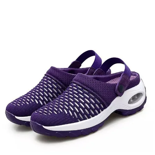 Orthopädische Mesh-Clogs, Fußgewölbeunterstützung, Wanderschuhe, 2022, Sommer, große Größe, atmungsaktive Outdoor-Hausschuhe für Damen – Detail 10