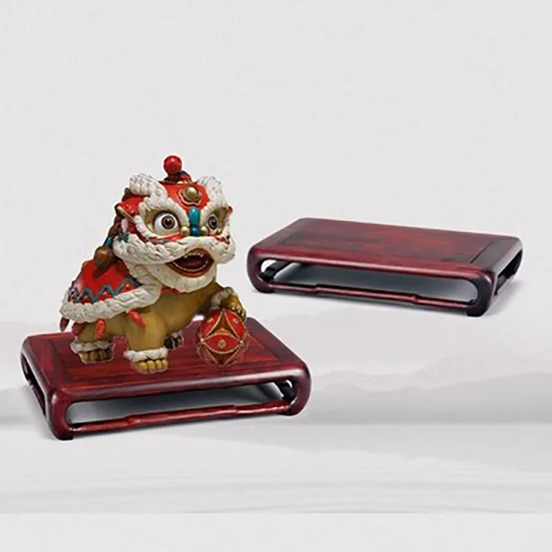 Red Sour Branch Ming Style Buddha Statue Solid Wood Base, Rectangular Strange Stone Vase, Redwood Bracket, Decoration