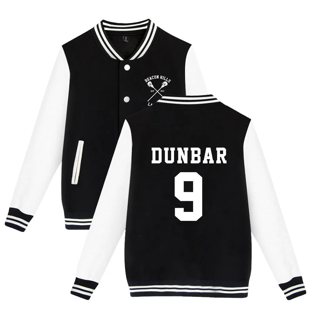 

Teen Wolf baseball Jacket Men Women Beacon Hills Lacrosse Dunbar 09 Print Men Hoodies Sweatshirt Anime Jackets clothes