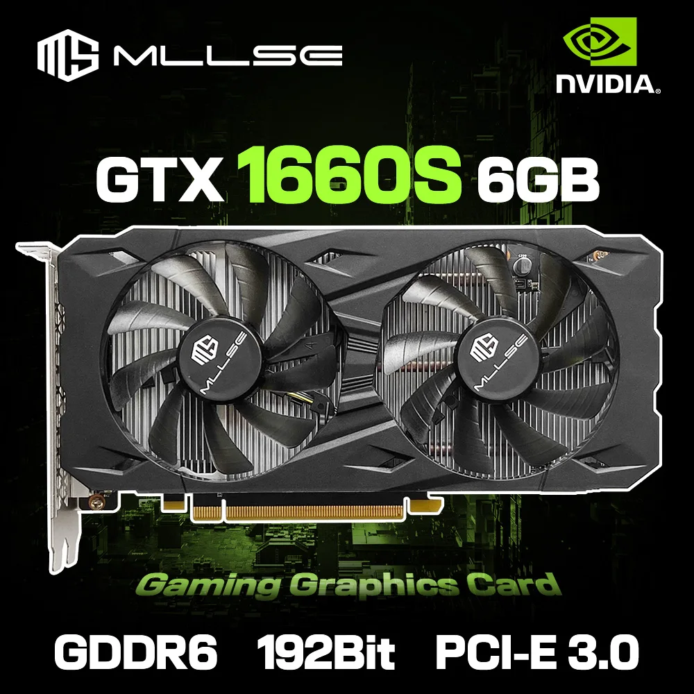 Видеокарта MLLSE GTX 1660 Super 6 ГБ GDDR6 192 бит PCI-E 3,0 × 16 8Pin NVIDIA GPU Gtx 1660 супер игровая видеокарта