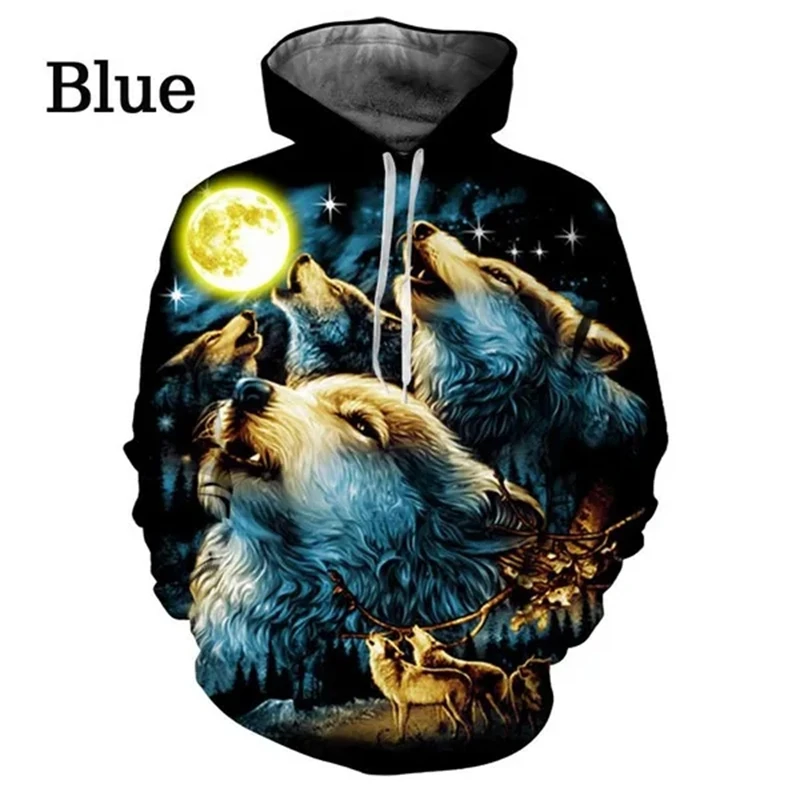 

Trendy Men's Women's Fashion 3D Printing Wolf Animal Print Hoodie Unisex Pattern Couple Hoodie Casual Street Pullover Sweatshirt