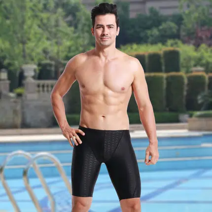 Professional Water Repellent Men Shark Skin Competitive Swimming Trunks Brand Soild Jammer Swimsuit Pant Racing Briefs