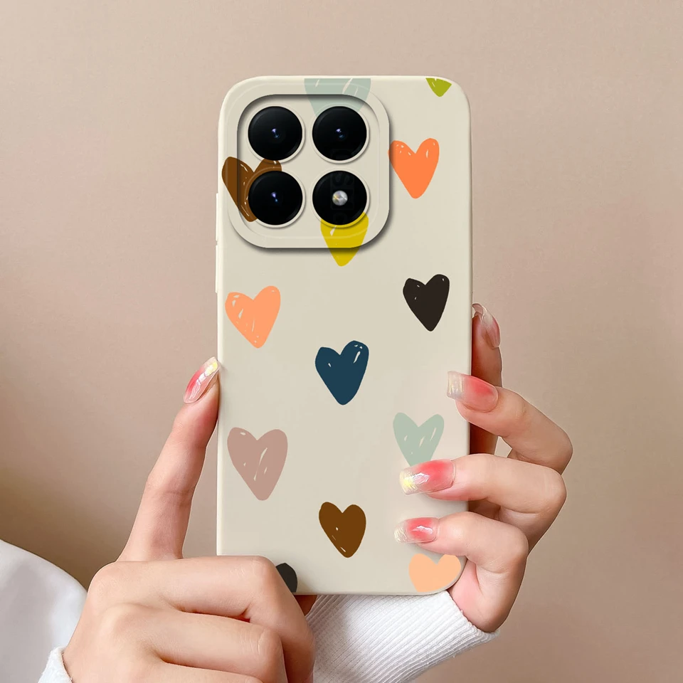 Colorful Love Heart Fall Prevention Antifouling Lightweight Back Cover Case