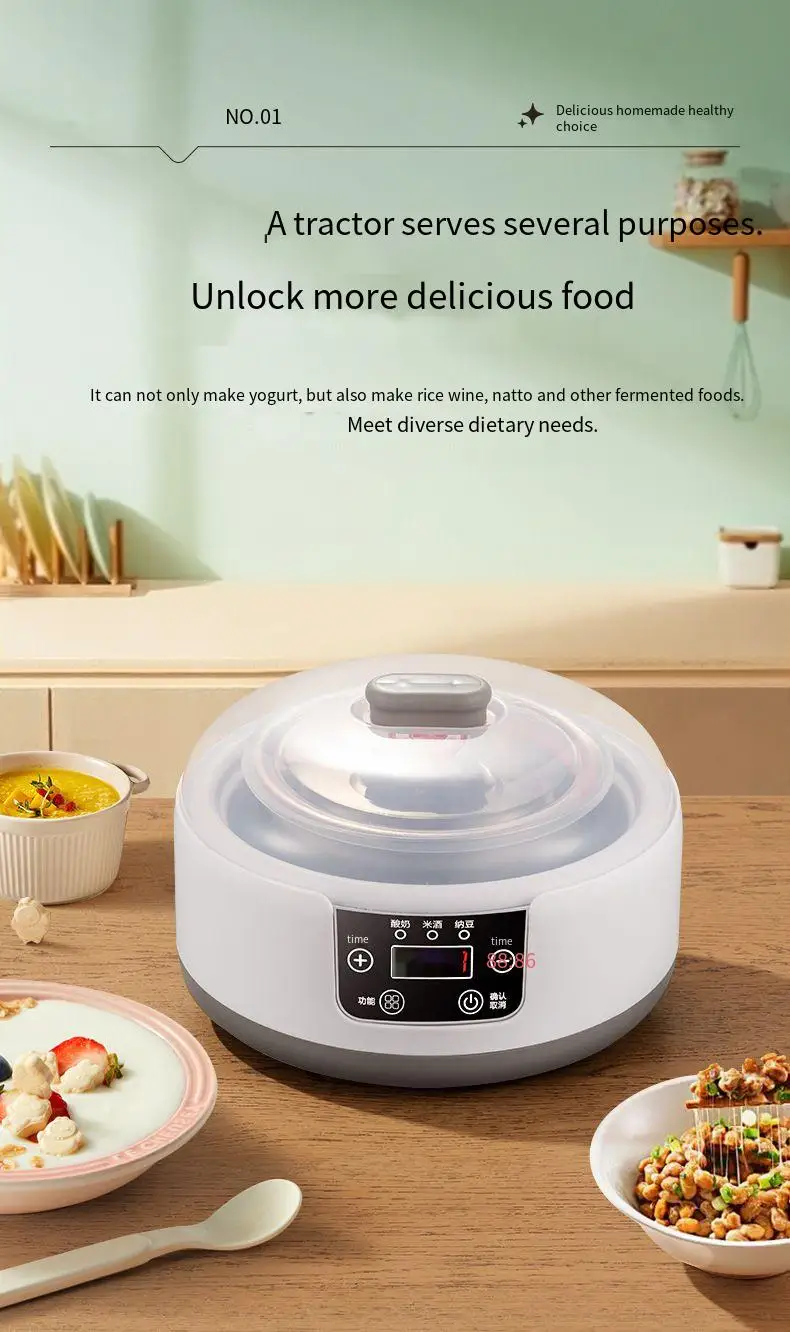 Yogurt Maker.Automatic Yogurt Machine Small Multifunctional Stainless Steel Rice Wine Natto Machine Constant Temperature.