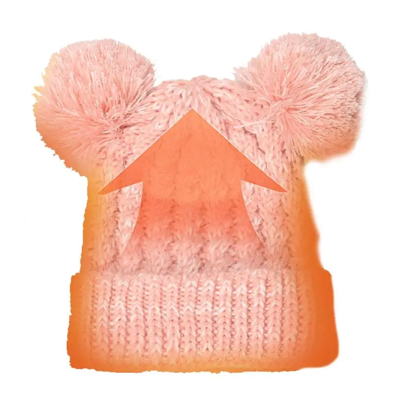 

Toddler Winter Hat Stretchable Plush Knitted Cap For Skating Skin Friendly Winter Twist Overhead Warm Cap