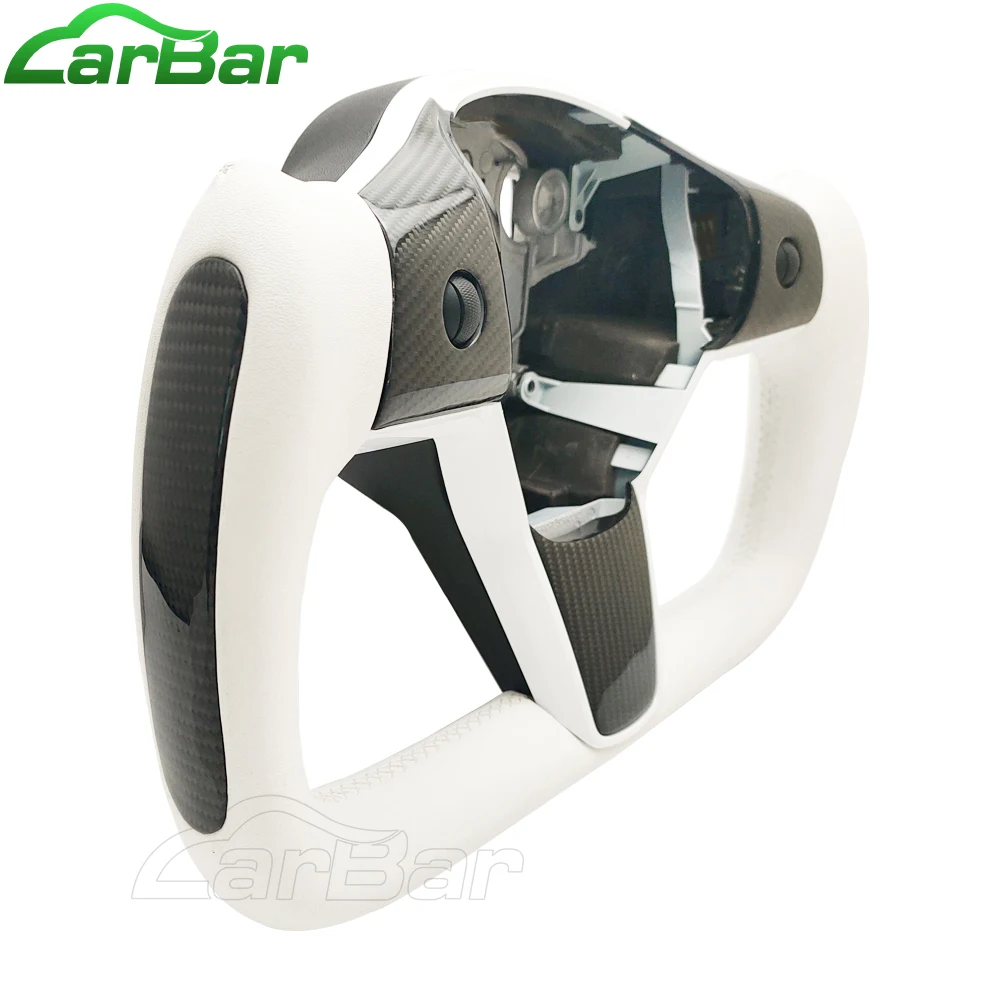 

Глянцевое рулевое колесо Carbar из углеродного волокна для модели Tesla Y, модель 3, 2018, 2019, 2020, 2021, 2022, без нагрева, опционально
