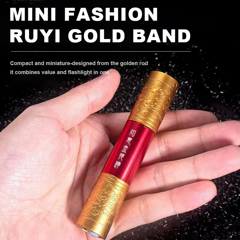 Newest Rechargeable LED Flashlight  Monkey King Carving dragon golden Cudgel Stick Hand Torch Flashlight Outdoor Emergency Ligh