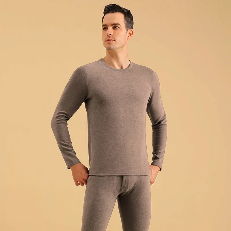 Autumn and Winter Double-Sided Brushed Wool Thermal Underwear Set Men and Women's Qiu Yi Qiu Pants Wool Silk Warm Underwear thermal underwear set,thermal underwear