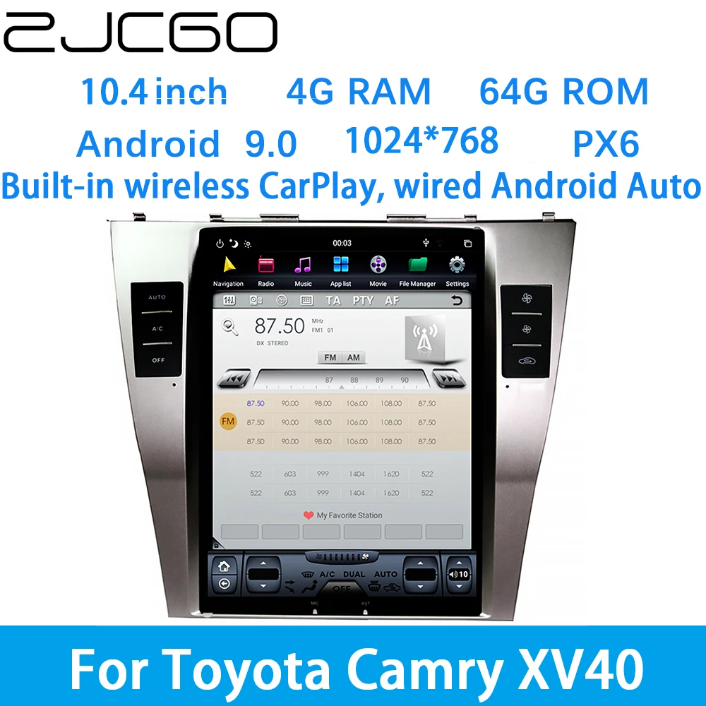 

ZJCGO Car Multimedia Player Stereo GPS DVD Radio Navigation Android Screen System for Toyota Camry XV40 2006~2011