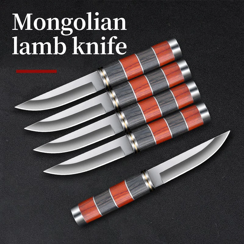 Mongolian High hardness mutton knife for meat cutting, Mongolian hand meat  knife, Roasted whole lamb steak knife