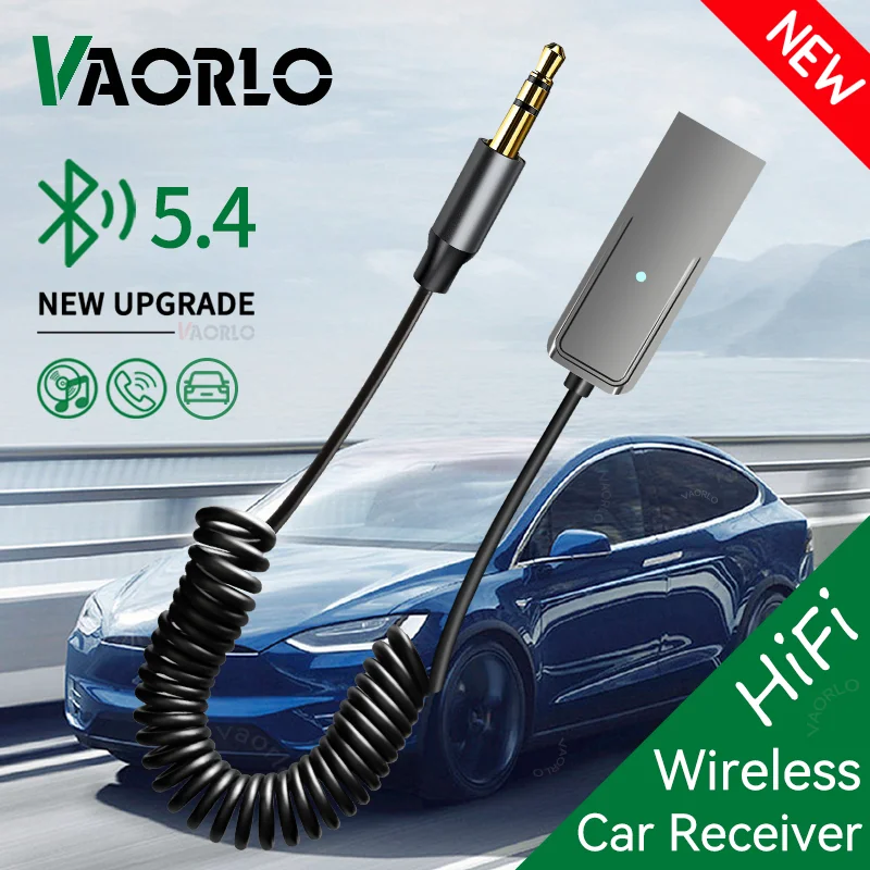 Wireless Bluetooth Car Audio Receiver with USB and 3.5mm AUX - High-Fidelity Sound and HD Microphone