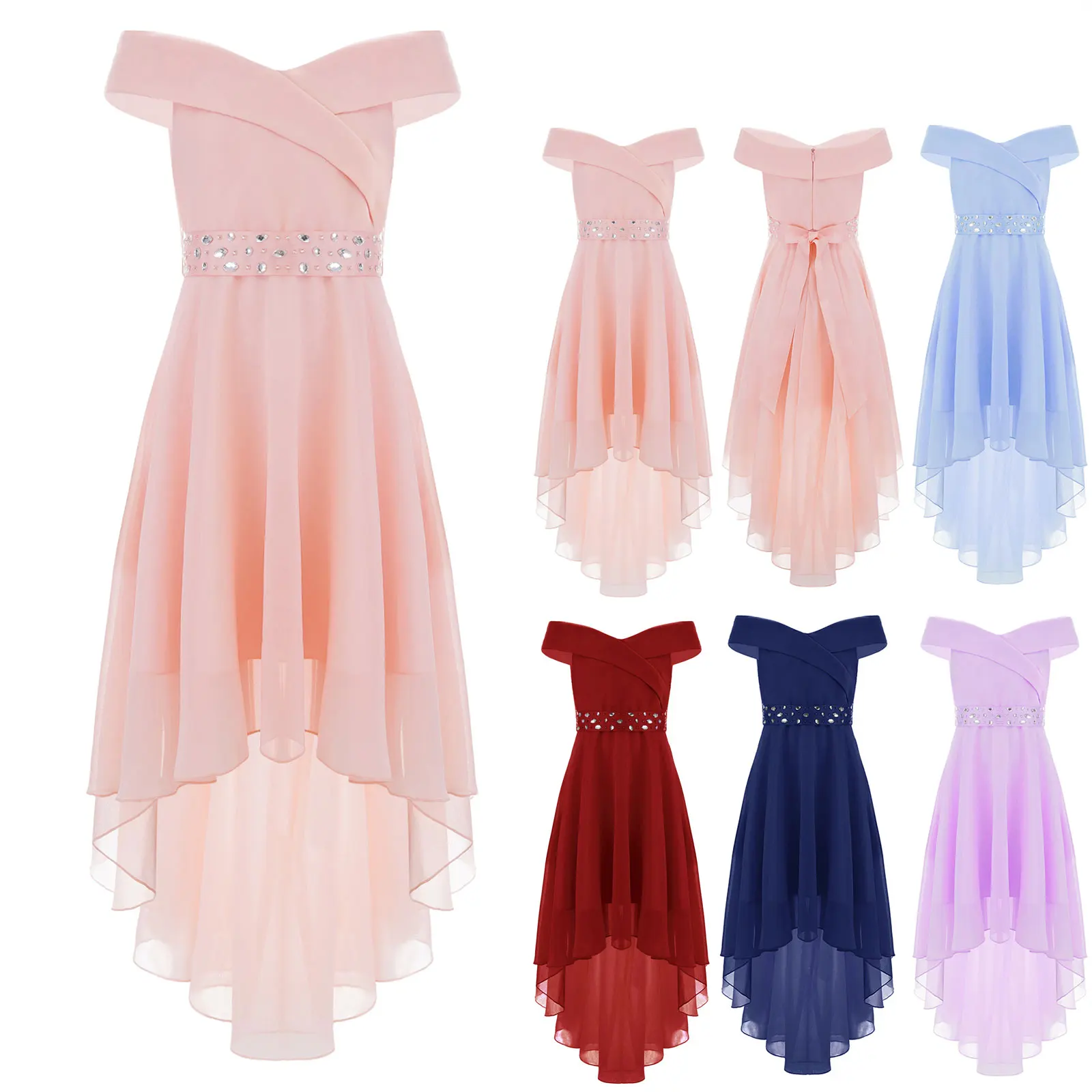 Kids-Girls-Elegant-Chiffon-Dress-Summer-Princess-Party-Birthday-Dresses