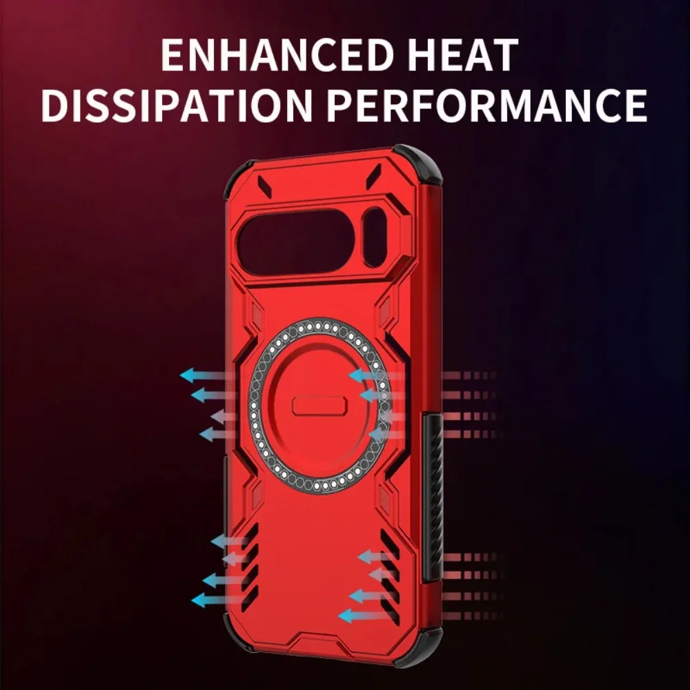 Premium Armor Magnetic Charging Phone Case with Airbag Protection and Heat Dissipation
