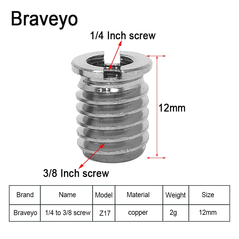 Camera Universal Conversion Screws Nut Tripod Monopod Ballhead Photography Accessories Mount Adapter Switch 1/4 M6 to 3/8 inch